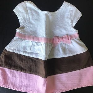 Gymboree dress pink/white/brown 3T EUC